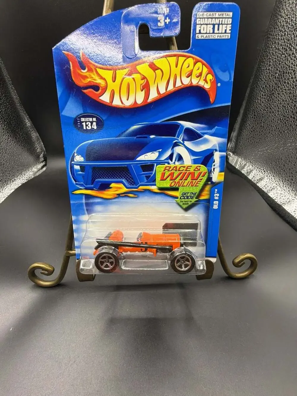 2002 Hot Wheels Old #3 Collector #134 Orange Die-Cast Car